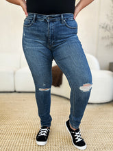 Judy Blue Mid Waist Distressed Slim Jeans - Trendy & Comfortable Denim